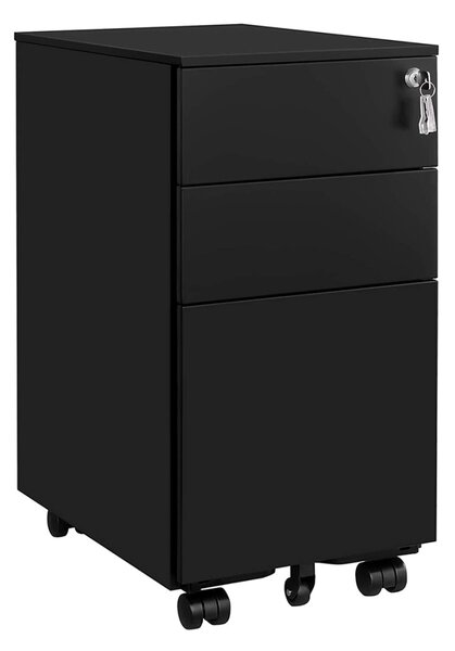 RollBox metalic -Black31 – casetiera metalica de birou -3 sertare model Drept