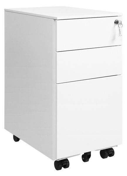 RollBox metalic -WHITE31 – casetiera metalica de birou -3 sertare model Drept