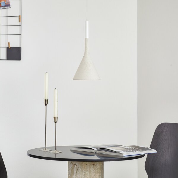 Foscarini Aplomb lampă susp. GU10 din beton alb, reglabil, Alb, Bucătărie, Beton, Design