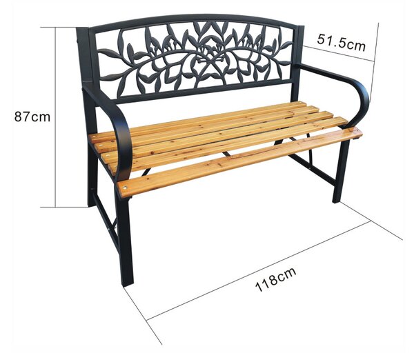 Bancă de grădină Rita (negru + lemn natural). Promo -19%. 1088099