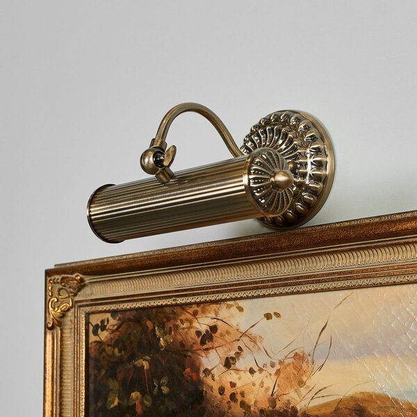 Lindby picture wall light Joely, 25 cm, alamă, metal, E14, reglabil, Bronz / Alamă Veche, Camera de zi / sufragerie, Metal, Antichitate