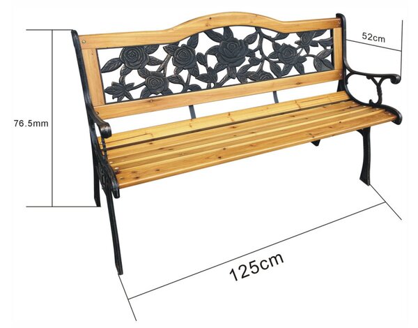 Bancă de grădină Rony (negru + lemn natural). Promo -16%. 1088101