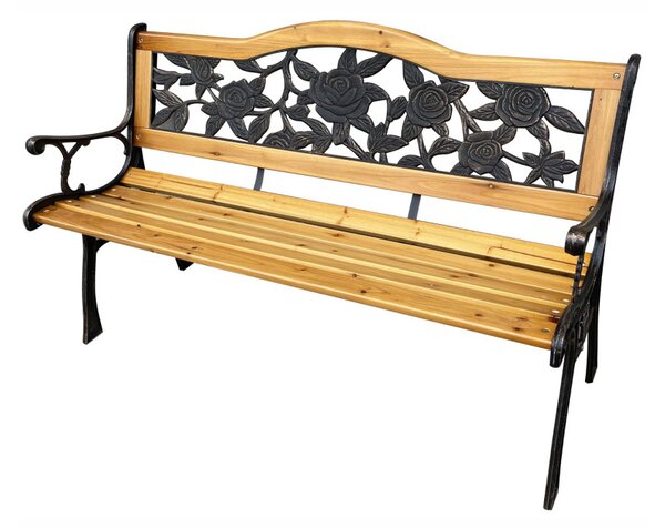 Bancă de grădină Rony (negru + lemn natural). Promo -16%. 1088101