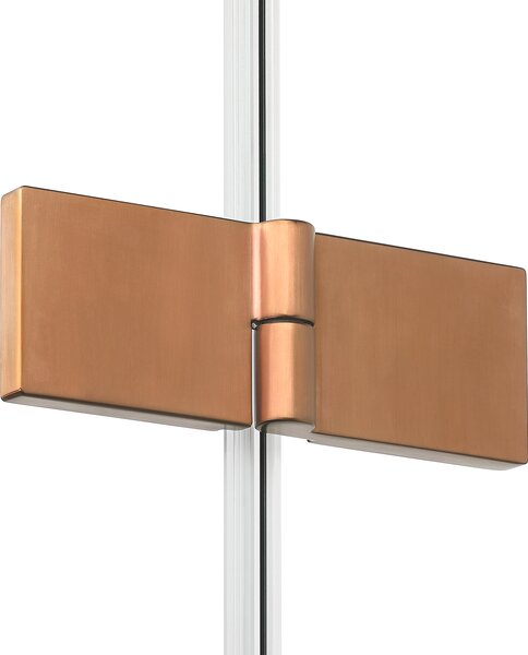 New Trendy New Soleo Copper Brushed cabină de duș 90x90 cm pătrat cupru periat/sticlă transparentă K-2085