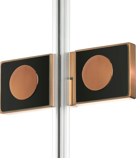 New Trendy New Soleo Copper Brushed cabină de duș 90x90 cm pătrat cupru periat/sticlă transparentă K-2085