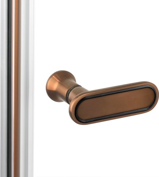 New Trendy New Soleo Copper Brushed cabină de duș 90x90 cm pătrat cupru periat/sticlă transparentă K-2085