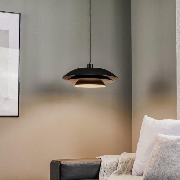Dyberg Larsen Lampă de suspendare DL45 metal negru, reglabil, Negru, Camera de zi / sufragerie, Metal, Scandinavă