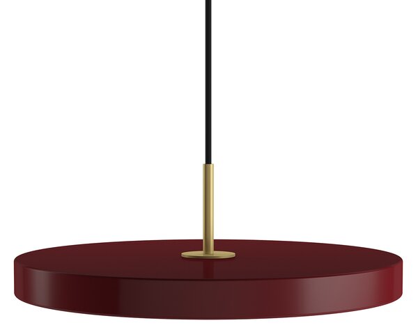 UMAGE Lampă suspendată LED Asteria Mini, roșu rubiniu/alamă, Ø 31 cm, reglabil, Roșu, Camera de zi / sufragerie, Metal, Design
