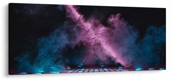 Tablou - Fum roz-albastru (120x50 cm)