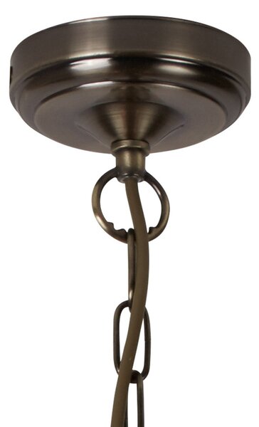 Searchlight Lampă susp. Bistro II 3 becuri rotundă alamă antic, reglabil, Bronz / Alamă Veche, Camera de zi / sufragerie, Sticlă, Antichitate, Plafon cu flacără multiplă