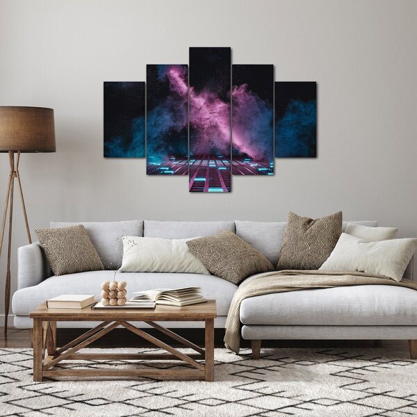 Tablou - Fum roz-albastru (150x105 cm)