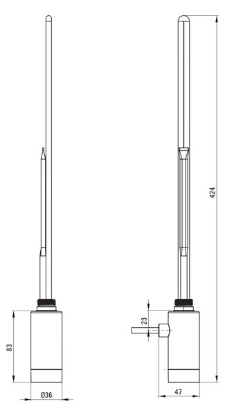 Deante Silia incalzitor electric 400 W oţel AGI_F401