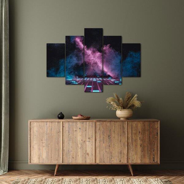 Tablou - Fum roz-albastru (150x105 cm)