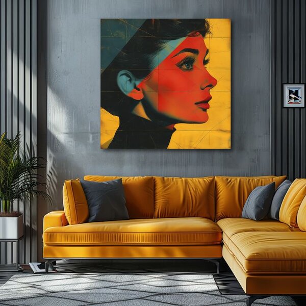 Audrey Hepburn pictură pe pânză - icoană elegantă 60x60 cm