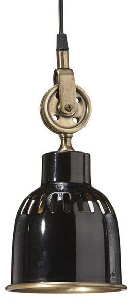 PR Home Cleveland lampă susp. 14 cm negru/alamă, reglabil, Negru, Camera de zi / sufragerie, Metal, Design industrial