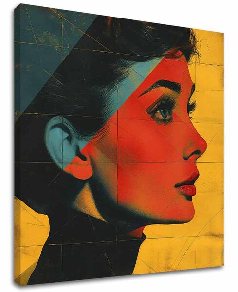 Audrey Hepburn pictură pe pânză - icoană elegantă 60x60 cm