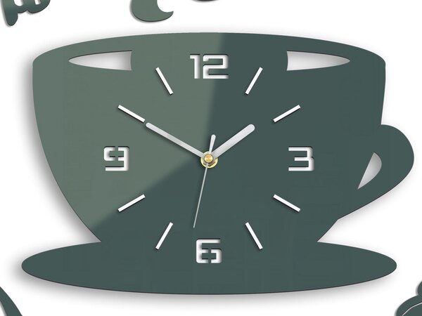 Ceas de perete COFFE TIME 3D GRAY