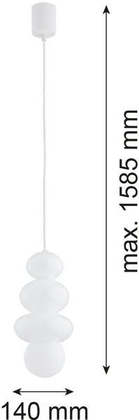 Argon Orlando Plus lampă suspendată 1x6 W alb-opal 8785