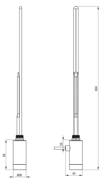 Deante Silia incalzitor electric 600 W oţel AGI_F601