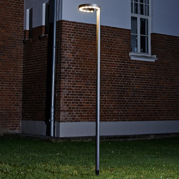 Lucande LED lumina de exterior Jannis, antracit, metal, 200cm, Negru, Metal, Modern