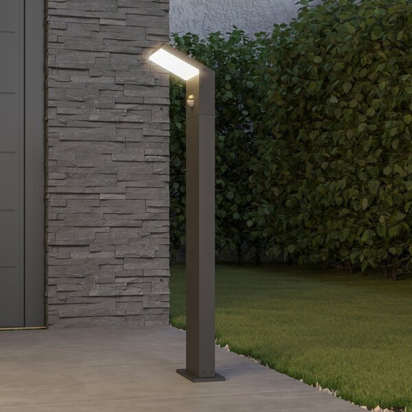 Arcchio Bornă luminoasă LED Yolena, senzor, 100cm, antracit, Negru, Metal, Modern