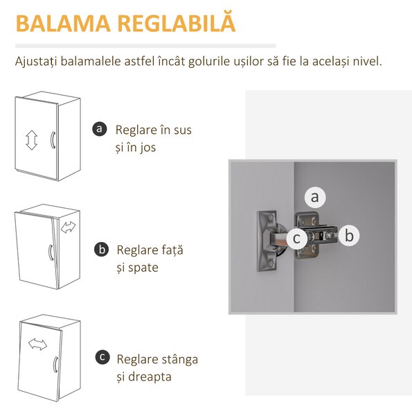 HOMCOM Dulap Lateral cu 5 Sertare, Dulap cu Raft Reglabil, Mobilier pentru Birou pe Roți, Suport pentru Imprimantă pentru Biroul de Acasă, Alb | Aosom Romania