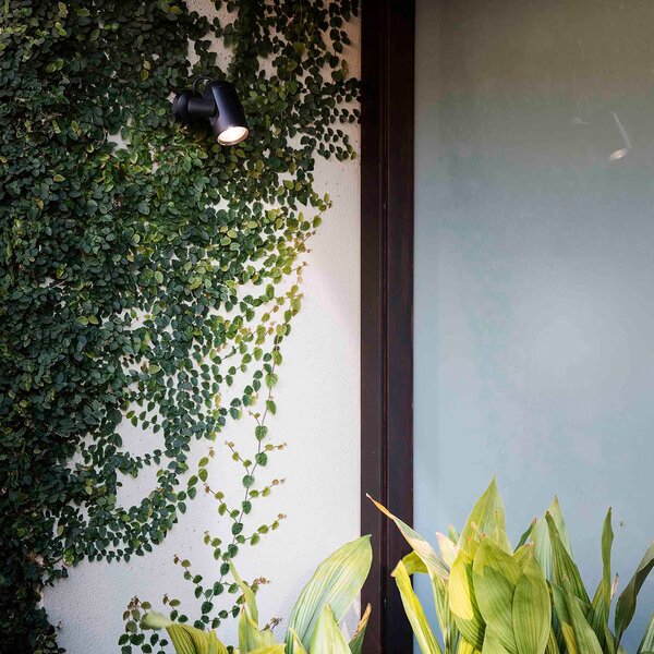 FARO BARCELONA Spot LED perete exterior Slot, 20 cm, Negru, Metal, Modern, Spot de perete