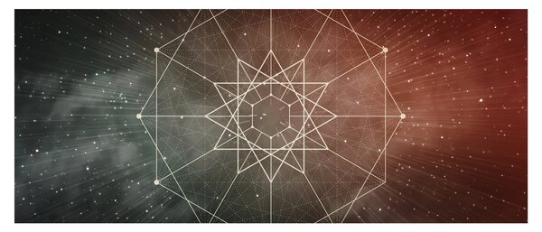 Tablou - Dodecagrama cosmică (120x50 cm)