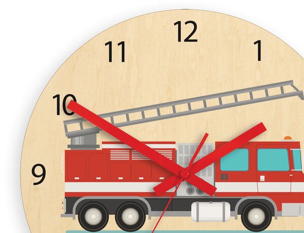 Ceas de perete pentru copii Camion de pompieri