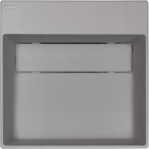 Lavoar de granit Deante Correo, cu blat, cu raft sub baterie și placă de acoperire 400x400x130 mm, gri metalizat, CQR_SU4M