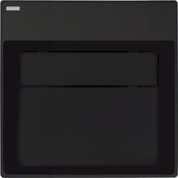 Lavoar de granit Deante Correo, cu blat, cu raft sub baterie și placă de acoperire 400x400x130 mm, negru, CQR_NU4M