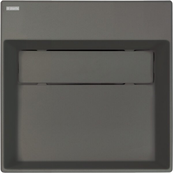 Lavoar de granit Deante Correo, cu blat, cu raft sub baterie și placă de acoperire 400x400x130 mm, antracit, CQR_TU4M