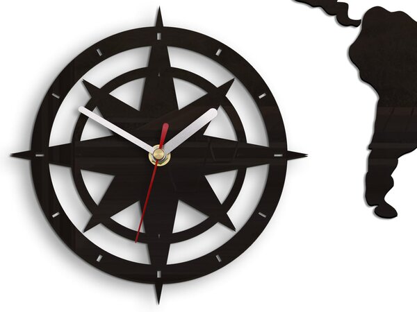 Ceas de perete WORLD MAP WENGE