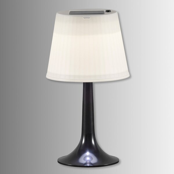 Konstsmide Lampă LED solară de masă Assisi Sitra, neagră, Alb, Plastic, Modern, Umbră de masă