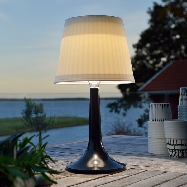 Konstsmide Lampă LED solară de masă Assisi Sitra, neagră, Alb, Plastic, Modern, Umbră de masă