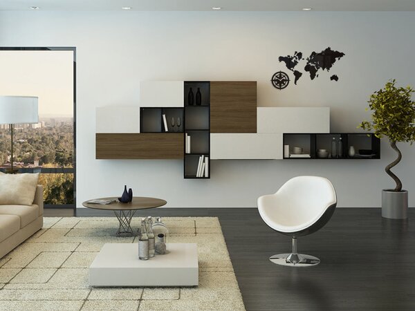 Ceas de perete WORLD MAP WENGE