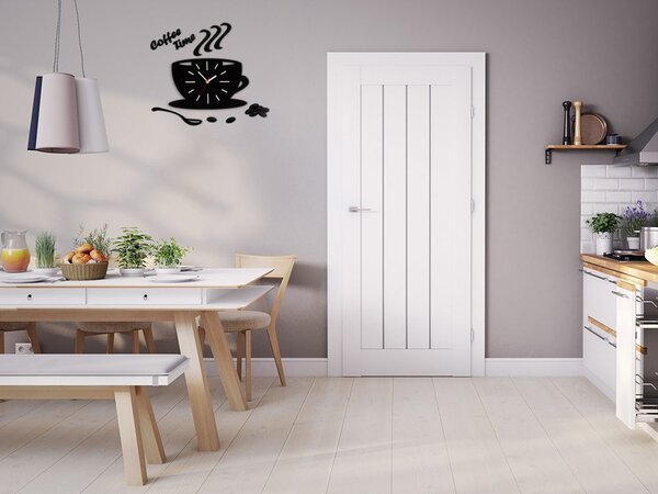 Ceas modern de perete White Satin Cup NH042