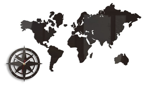 Ceas de perete WORLD MAP WENGE