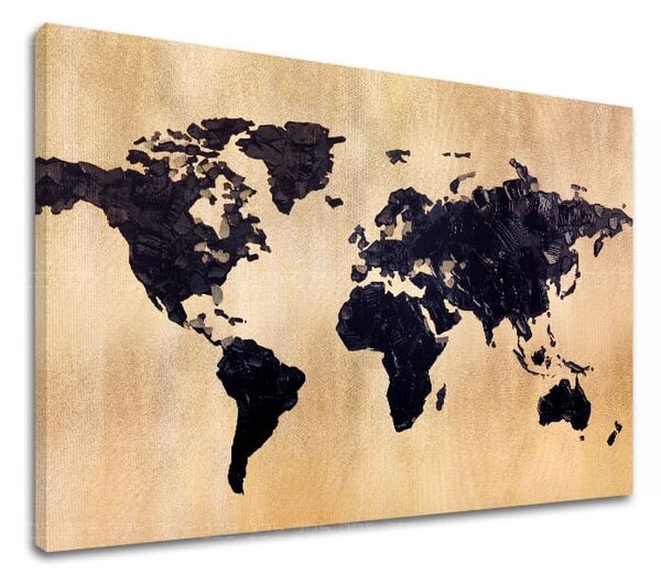 Golden touch pe pânză Lumea în aur 60x90 cm