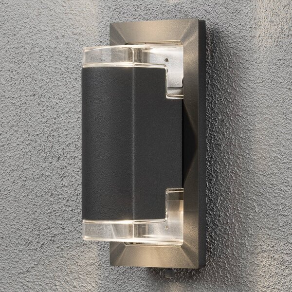 Konstsmide Lampă de perete pentru exterior Potenza, Up & Down, antracit, reglabil, Negru, Metal, Modern
