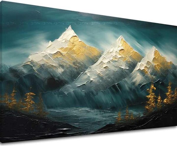 Decor de perete modern Orizont de armonie de aur - PREMIUM ART 40x60 cm
