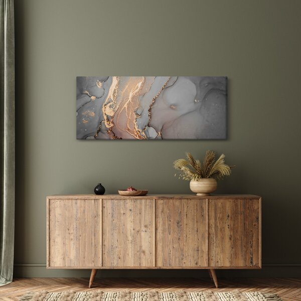 Tablou - Marmură gri-auriu (120x50 cm)