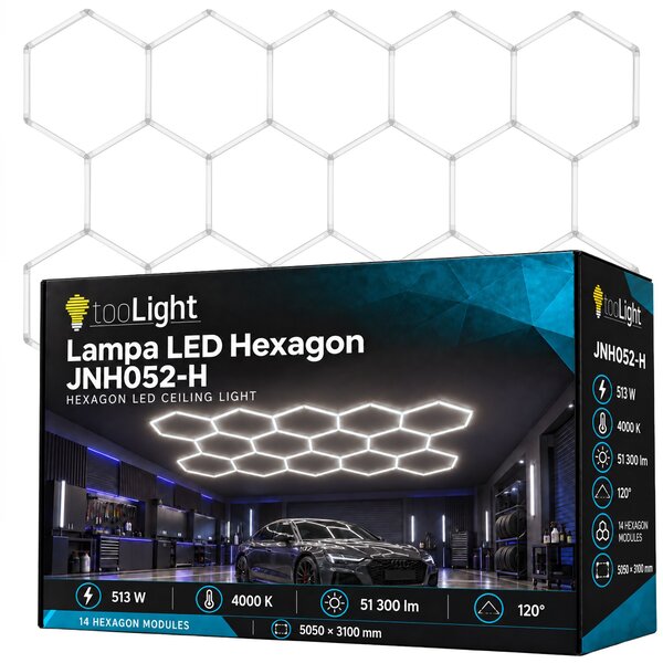 Toolight Toolight, Lampă de tavan LED HEXAGON, JNH052-H, albă, OSW-56244