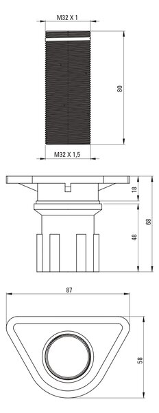 Deante Silia Hexa baterie bideu stativ oţel BHS_F30M