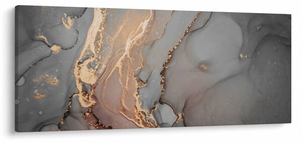 Tablou - Marmură gri-auriu (120x50 cm)