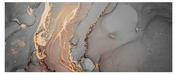 Tablou - Marmură gri-auriu (120x50 cm)
