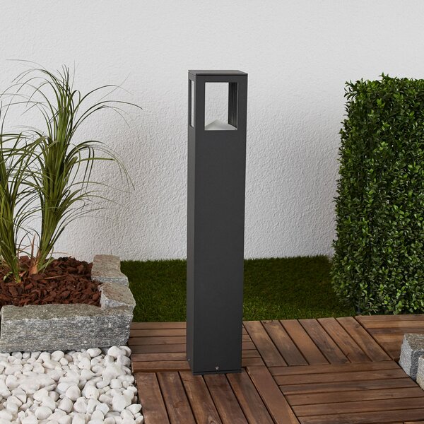 Lucande Bornă luminoasă LED Nicola, 65 cm, antracit, P54, Negru, Aluminiu, Modern