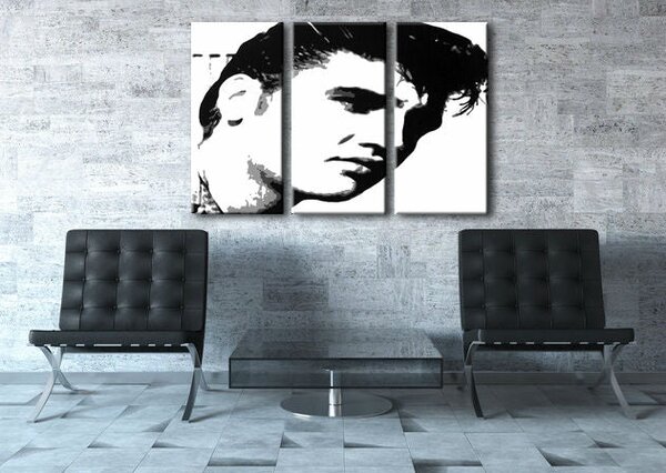 Tablou POP ART pictat manual ELVIS 120x80 cm