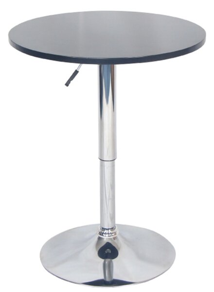 KONDELA Masă de bar cu înălţime reglabilă, negru, diametru 60 cm, BRANY 2 NEW