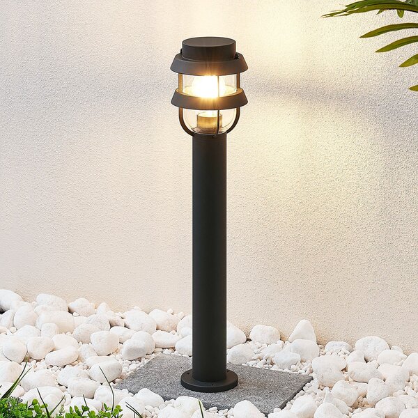 Lindby Lampă stâlpișor Alvaro, antracit, 60 cm, IP44, E27, reglabil, Negru, Aluminiu, Modern